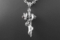 Mobile Preview: Drachenanhänger Drachenschmuck Drachenkette Schwert-Silber rot stein