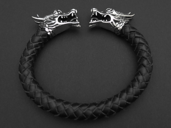 Drachenschmuck Armband mit Drachenköpfen